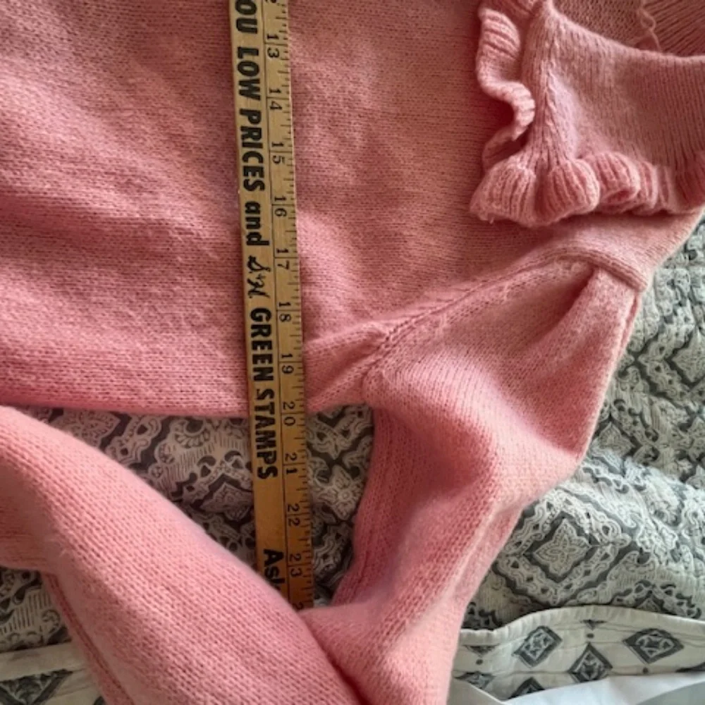 Pink Knit Cardigan Crocheted Strawberry Buttons Sz L/XL Coquette Twee Valentine - Picture 6 of 15